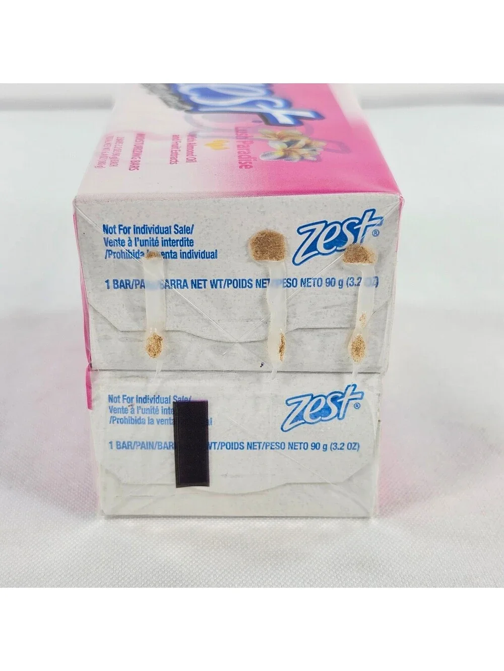 Zest Lush Paradise Moisturizing Bar Soap 2 Bars Almond Oil Fruit Extracts 6.4oz